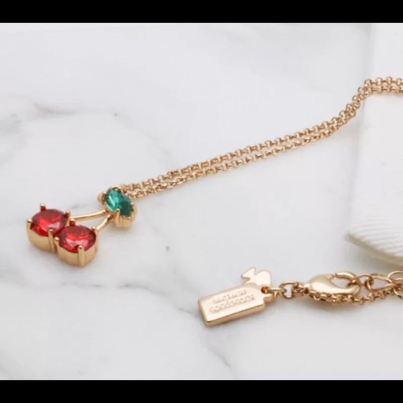Kate Spade Gold-Plated Cherry Crystal Necklace - Picture 3 of 6